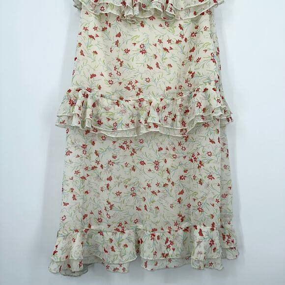 NWT Urban Outfitters Sacramento Tiered Ruffle Halter Midi Dress Floral Boho - Picture 7 of 13